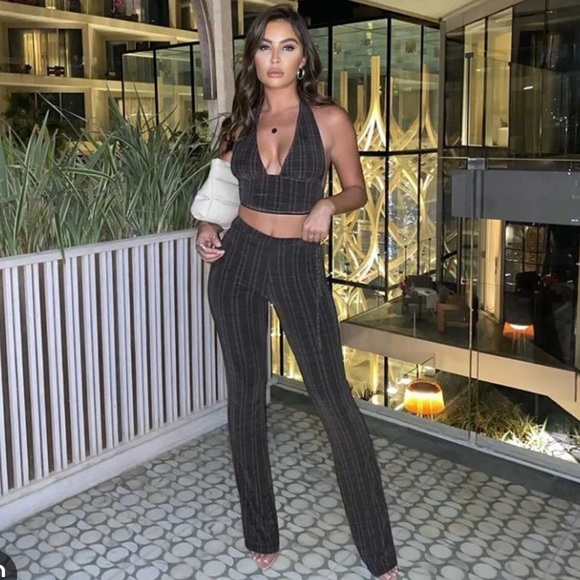 Tiger Mist Dresses & Skirts - TIGER MIST PLAID BROWN/PURPLE SET